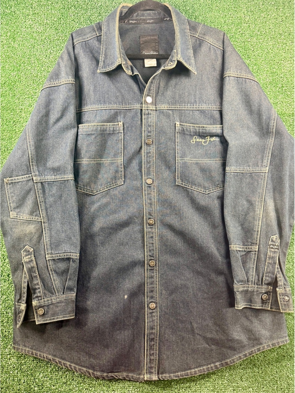Vintage Y2K Sean John Denim Shirt Jacket Mens XXL Blue Hip Hop Hong Kong
